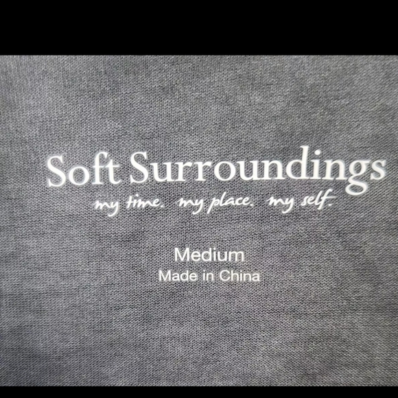 Soft Surroundings Womens Delaynie Tunic Top Gray Eyelet Hem 3/4 Sleeves Womens M - Picture 6 of 7